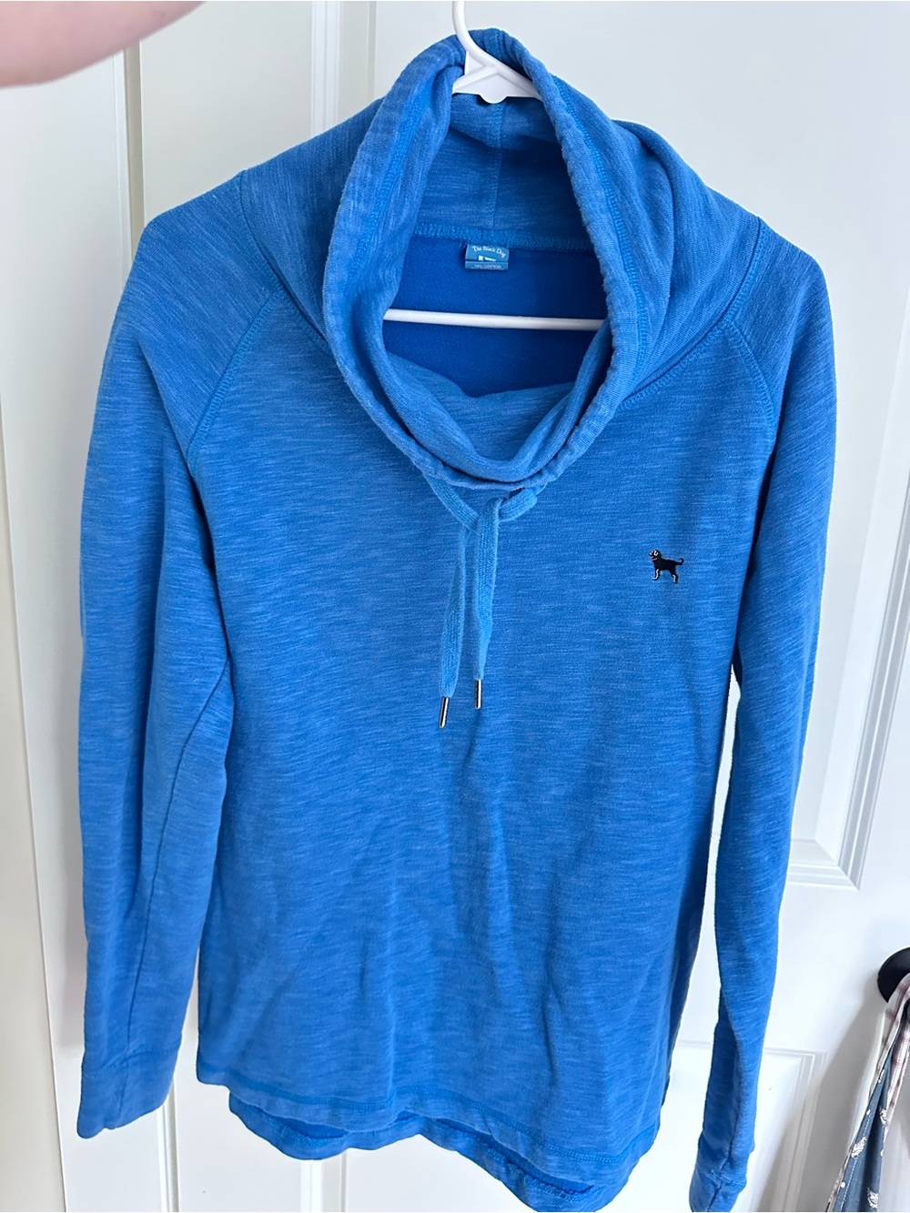 The Black Dog Blue Cowl-Neck Pullover with Drawstring